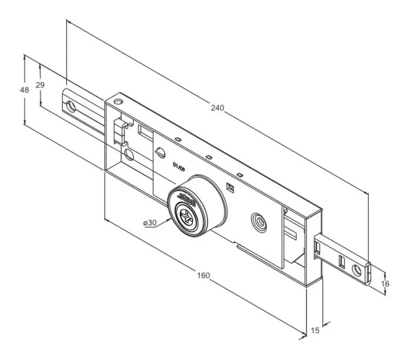 FECHADURA PARA PORTA DE ENROLAR TETRA 201 - STAM 