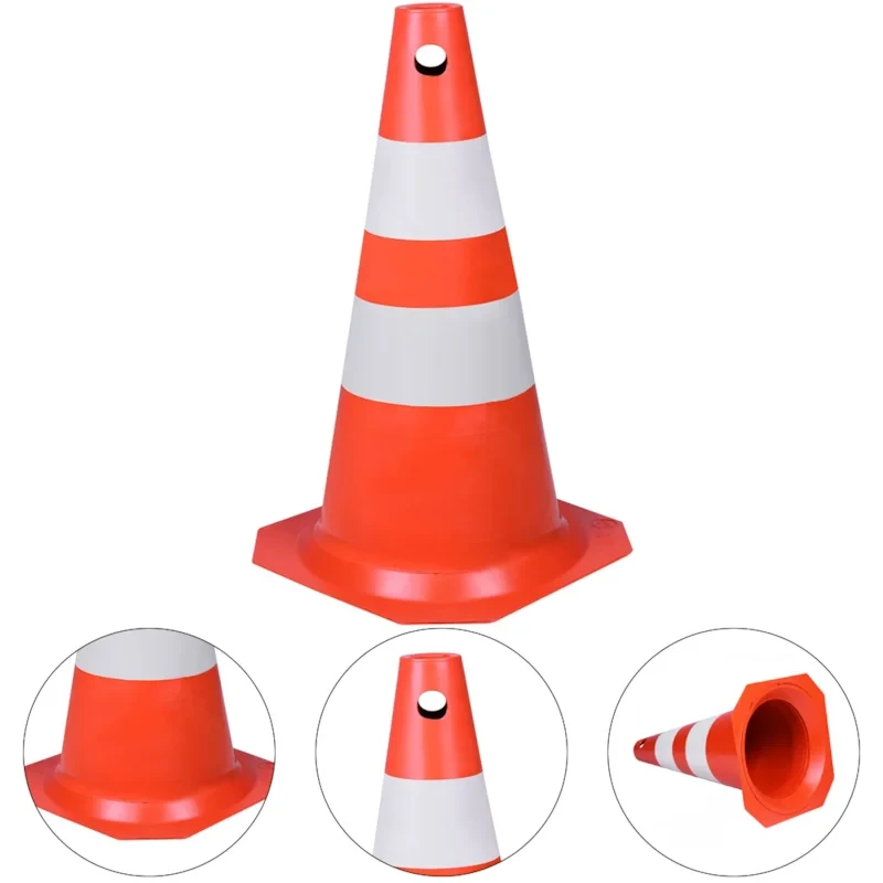 CONE SINALIZAÇÃO EM PVC 50CM LARANJA E BRANCO - WORKER