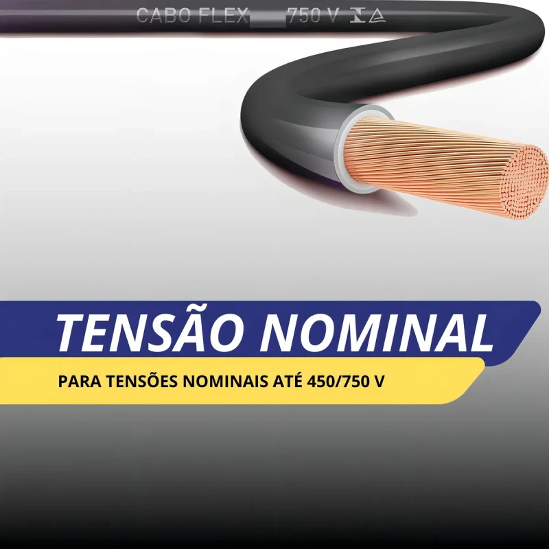 CABO FLEXÍVEL 2,5MM PRETO 750V COBRECOM - METRO