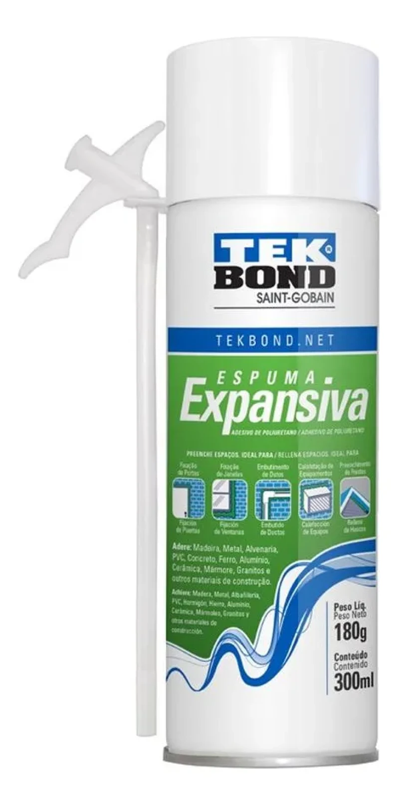 ESPUMA EXPANSIVA DE  POLIURETANOINDICADO 180G - TEKBOND